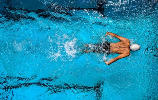 man swimming