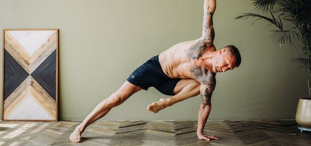 a guy doing yoga