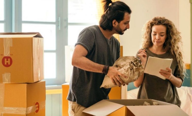 A couple moving to a new home