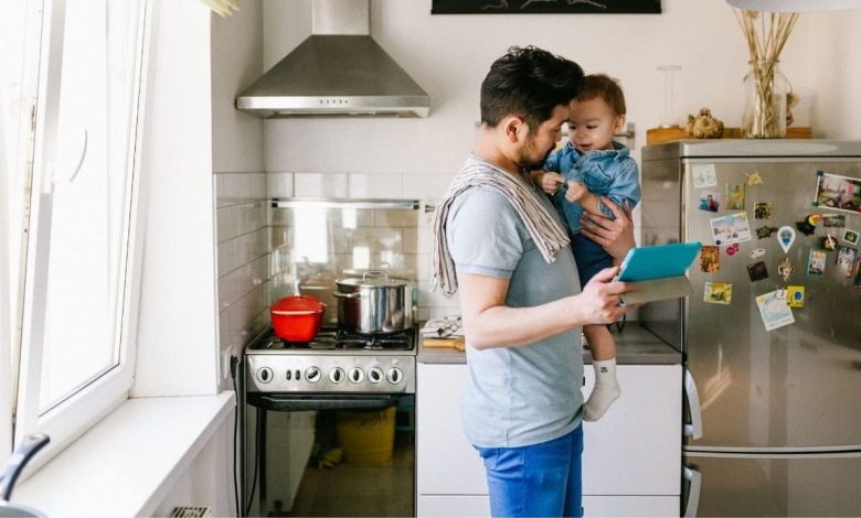 A man with his child