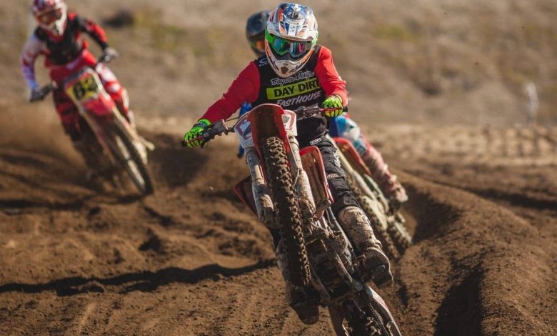 A rider on dirt bike