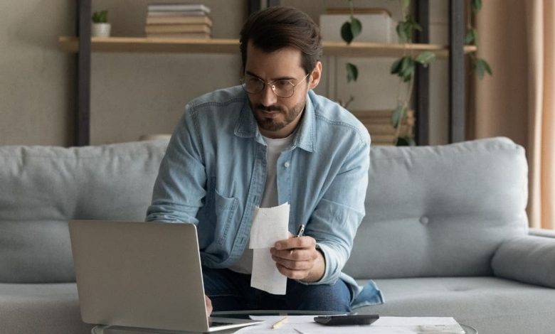 Man managing their finances