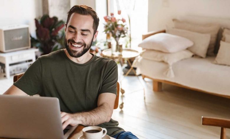 A guy Working From Home