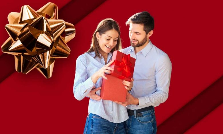 Guy giving a gift to girl