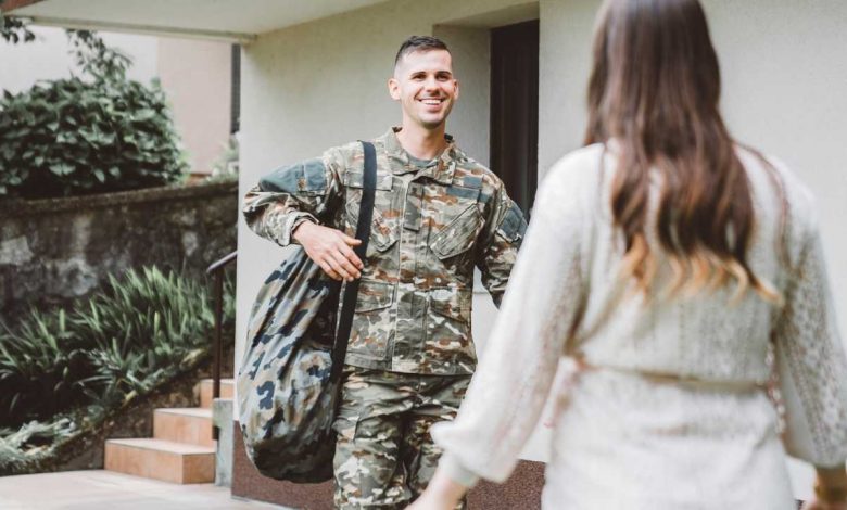 Military couple reunion