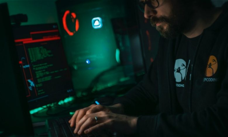 A guy doing an cyberattack