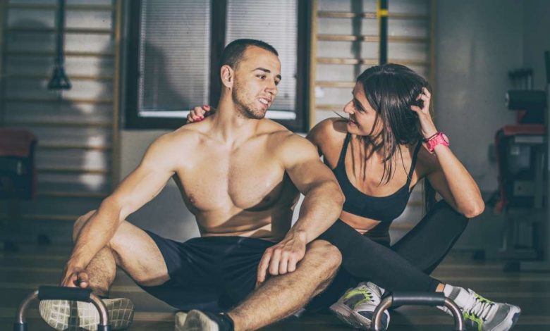 Couple working out