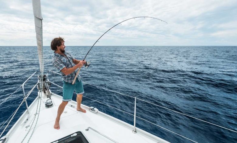 A guy doing Offshore Fishing