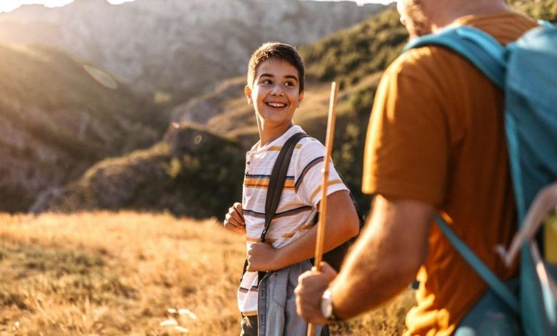 Teenage boy with dad