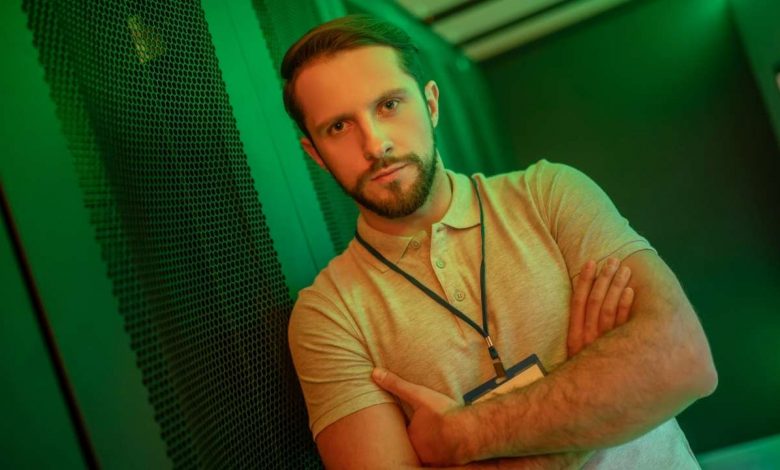 Facebook Employee with a Badge