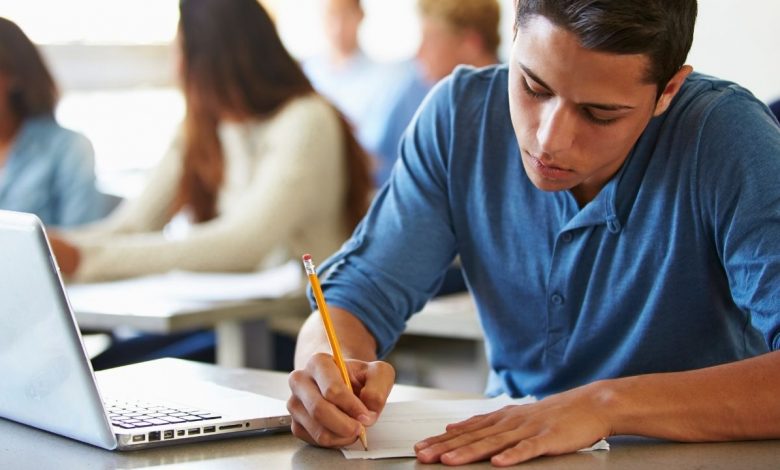 A student at school