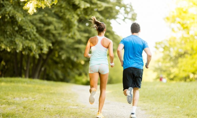 Couple running
