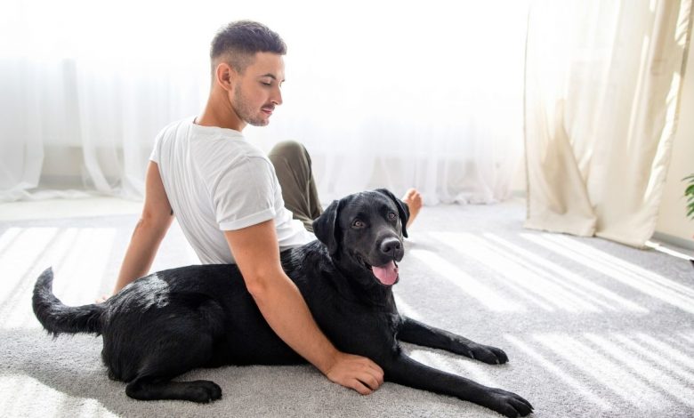guy with dog
