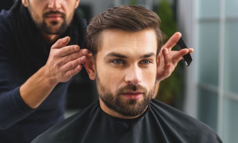 Guy getting a haircut