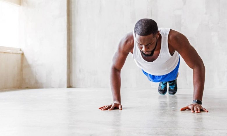 African muscular guy