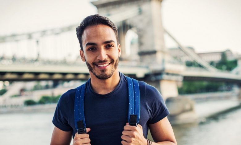 Guy travelling in Europe