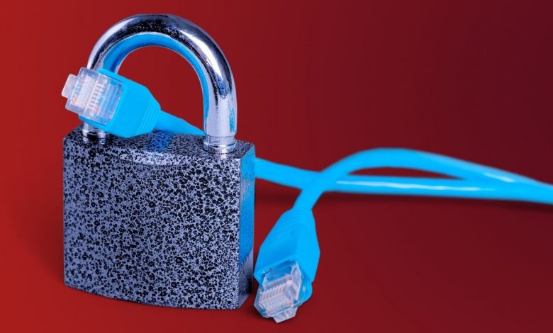 Ethernet cable in a lock