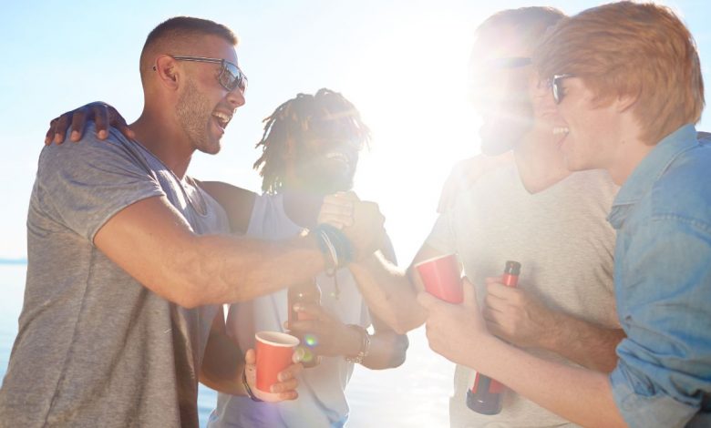 Guys at beach