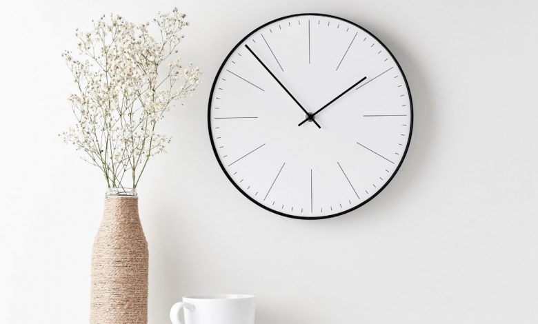 black wall clock