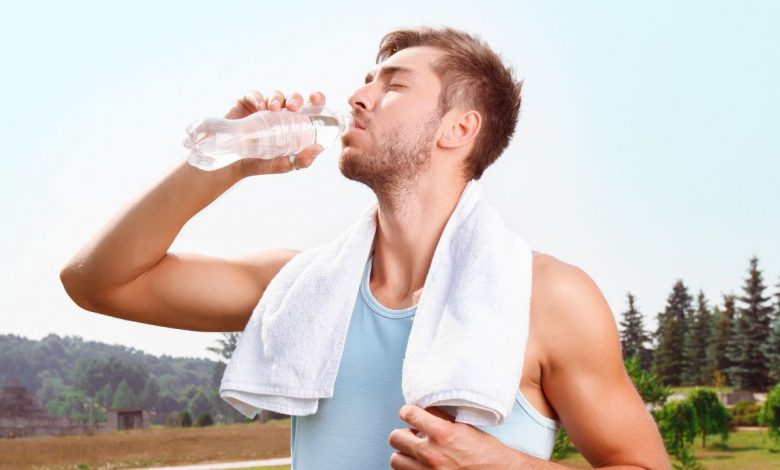 guy drinking water