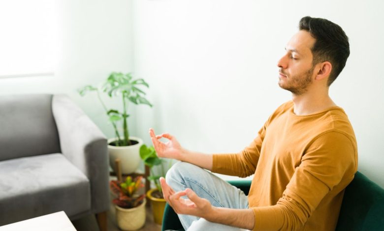Man working on his mental health