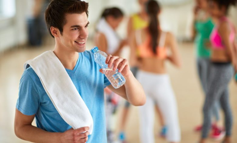 guy drinking water