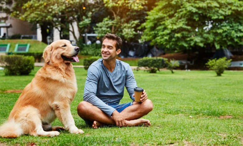 guy with dog