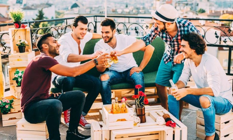 stag party men group