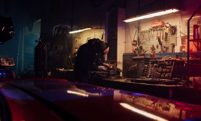 a mechanic working