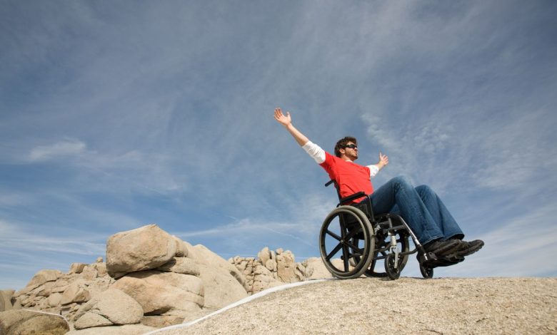 a guy on wheelchair