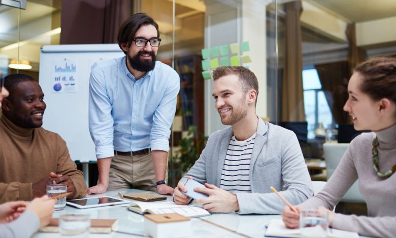 people working in office