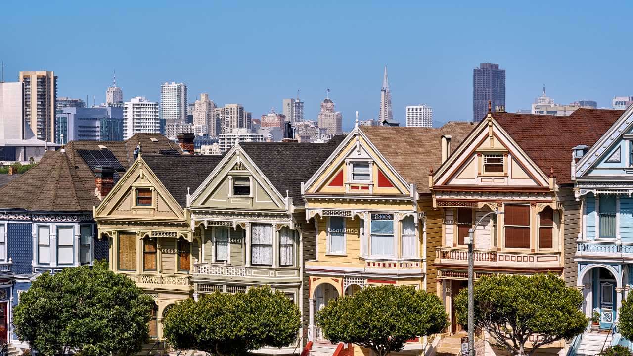 Victorian style homes in San Francisco