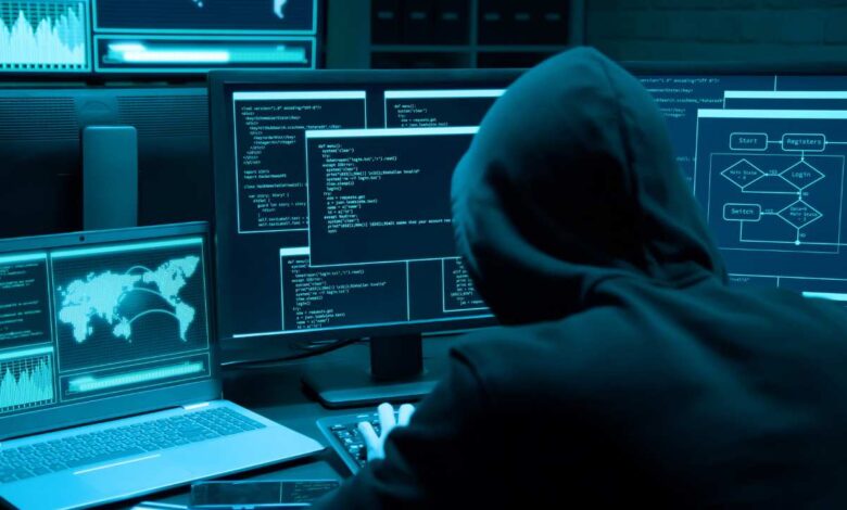 hacker using computer