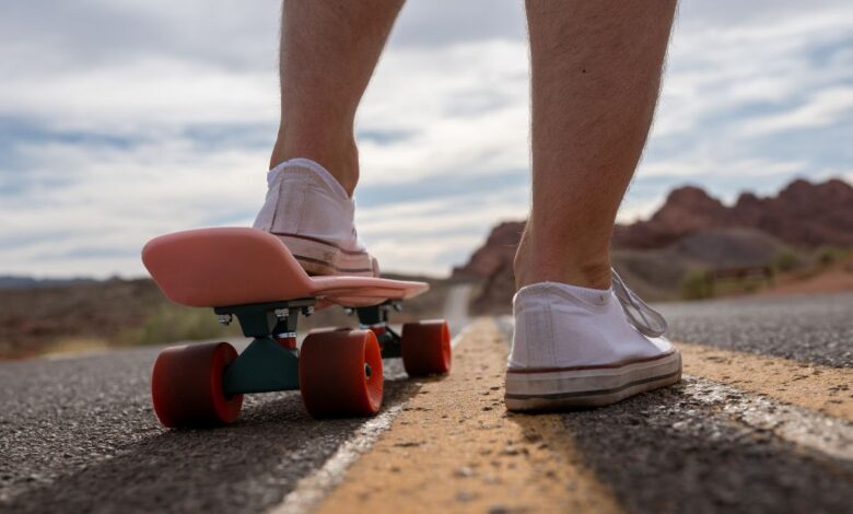 a man using Electric Skateboard
