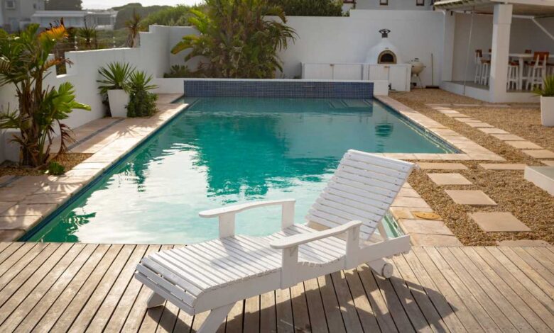 Swimming Pool in backyard