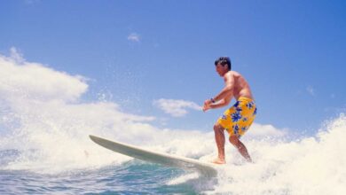 a guy surfing