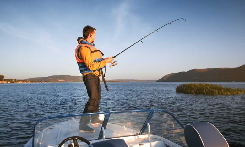 A guy fishing