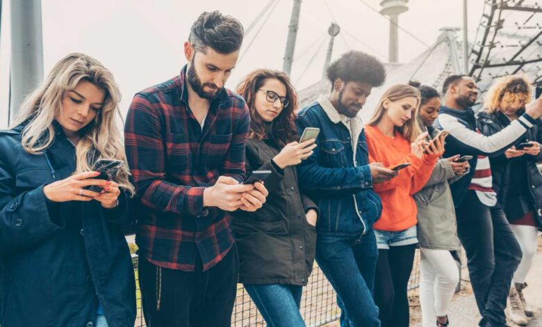 people using phone