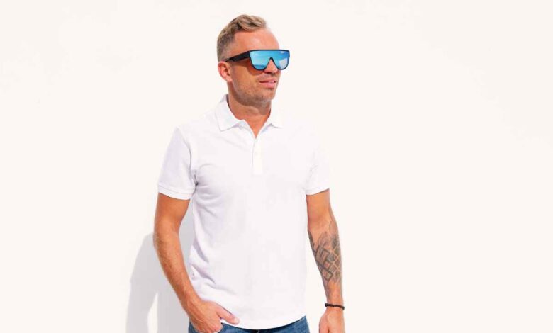 man wearing polo shirt
