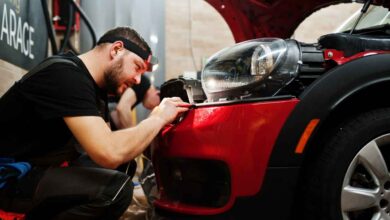 mechanic working on a car