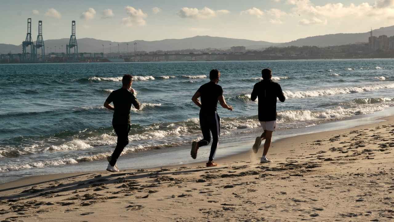 Men near sea