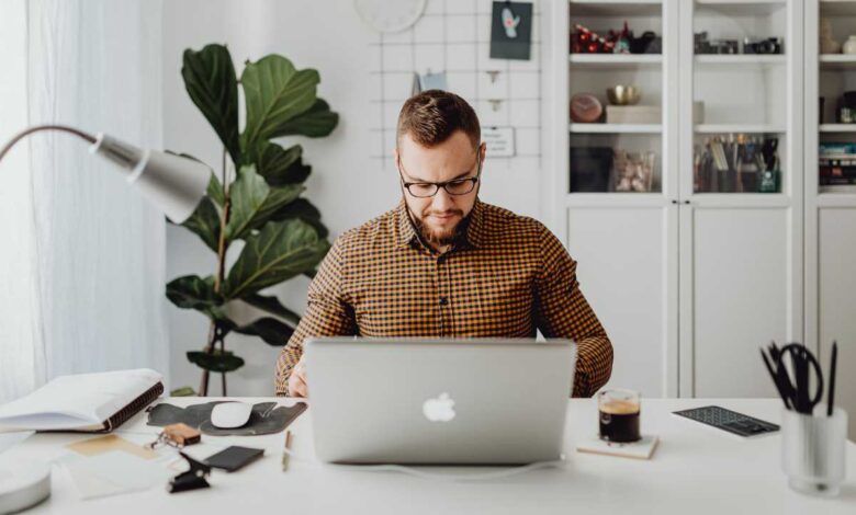 a guy working from home