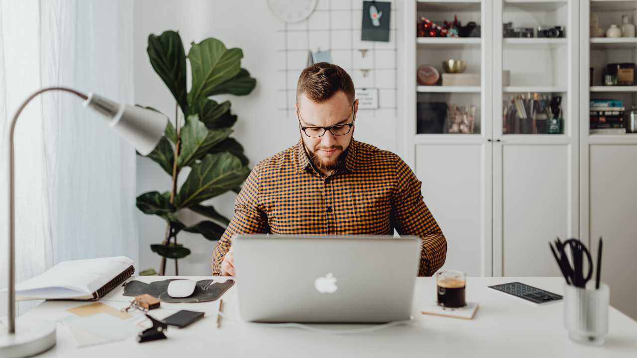 a guy working from home
