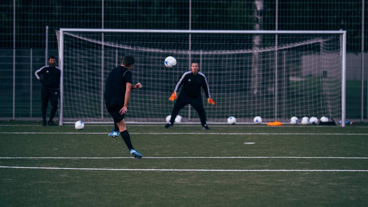 playing football