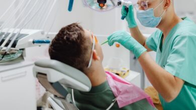 man in dentist office