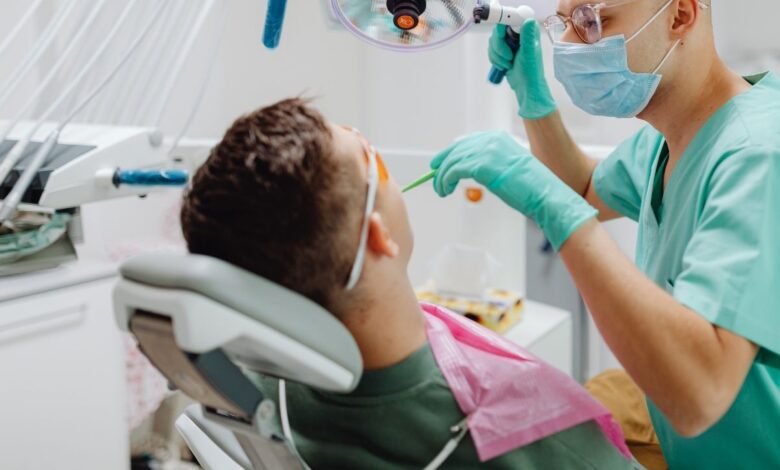 man in dentist office