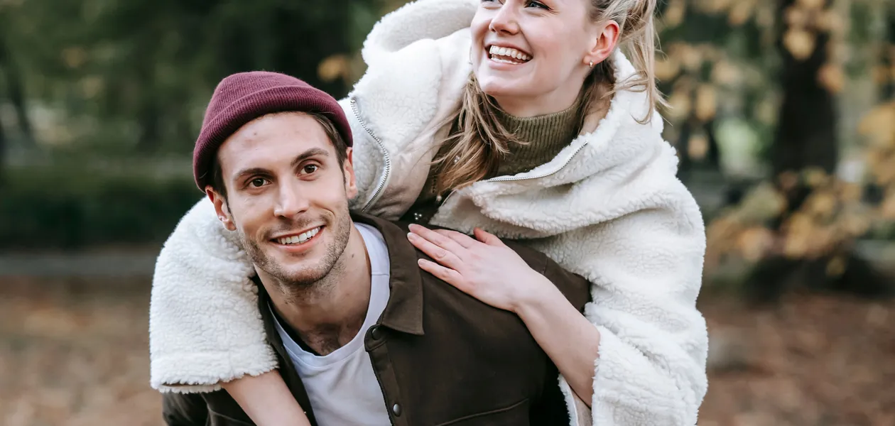 Couple laughing and having fun together