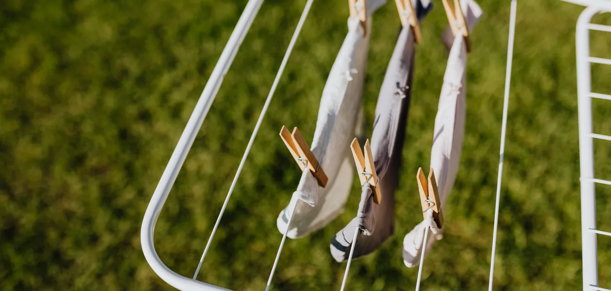 underwear air drying on a clothesline, the gentle way to make pairs last