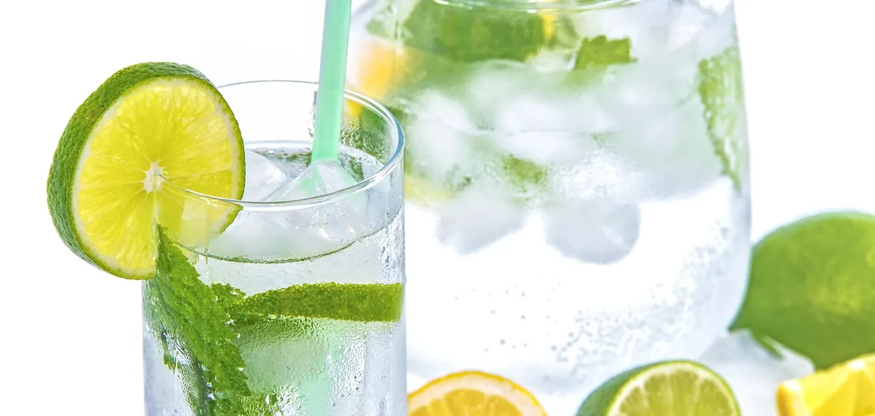 fresh non-alcoholic citrus and mint mocktail