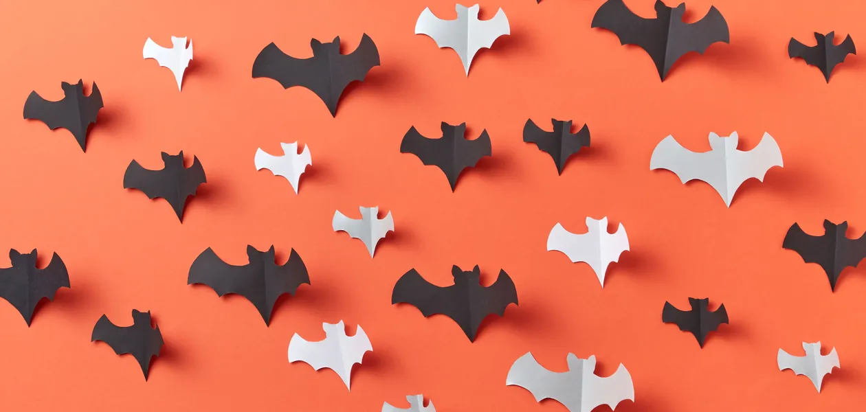 halloween party decorations with paper bats